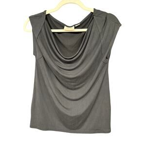 Anthropologie Maeve Blouse Black Sleeveless Cowl Professional XS Sexy Basic